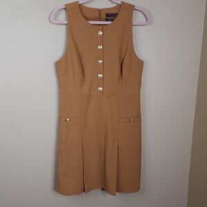 JCREW Pleated mini dress in Italian bi-stretch wool blend